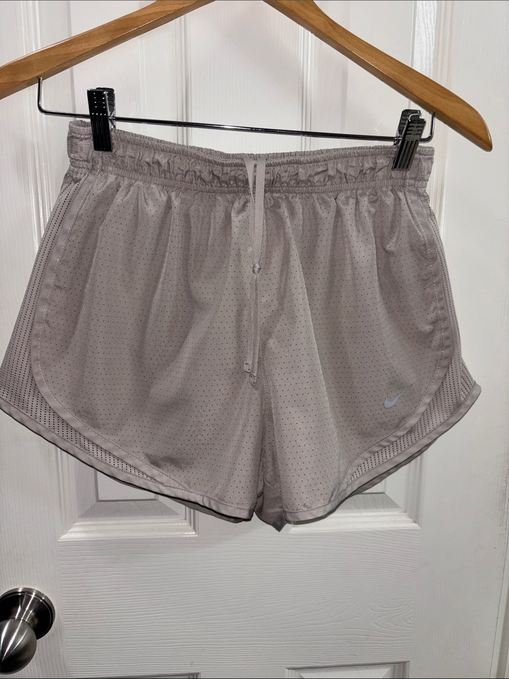 Nike Women’s Light Taupe Perforated Athletic Shorts